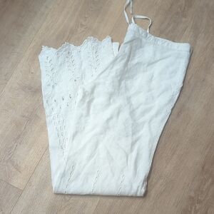 Victoria Secret Women's White Eyelet Lined Beach Pants